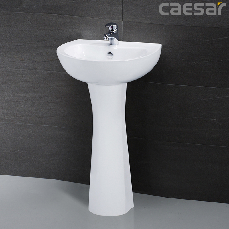 Chậu rửa Lavabo treo tường Caesar L2150 + Chân đứng P2440