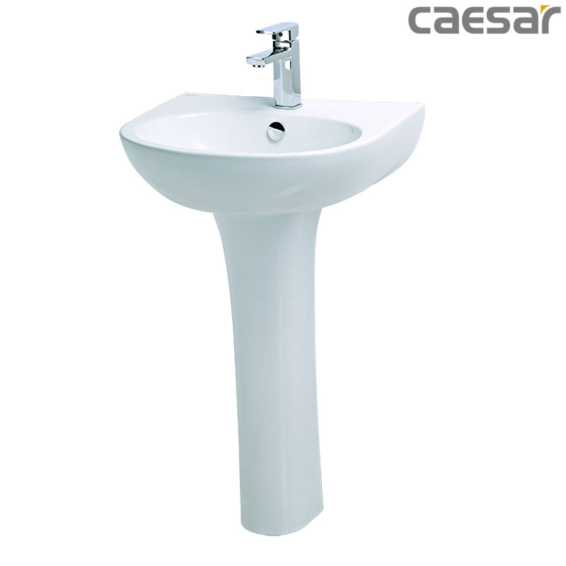 Chậu rửa Lavabo treo tường Caesar L2152 + Chân đứng P2445