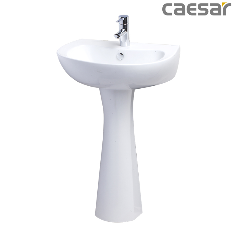 Chậu rửa Lavabo treo tường Caesar L2155 + Chân đứng P2440