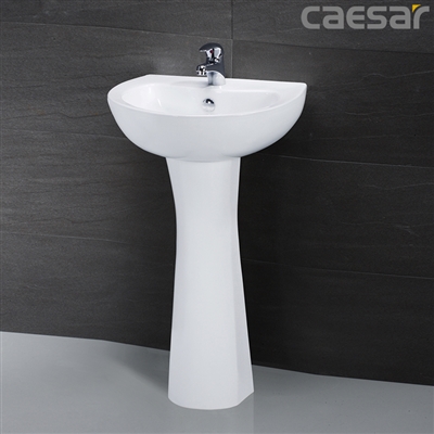 Chậu rửa Lavabo treo tường Caesar L2140 + Chân đứng P2440