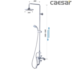 Vòi sen cây tắm đứng nóng lạnh Caesar S488C