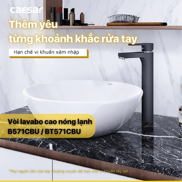 Vòi lavabo nóng lạnh Caesar B571CBU – ảnh 3