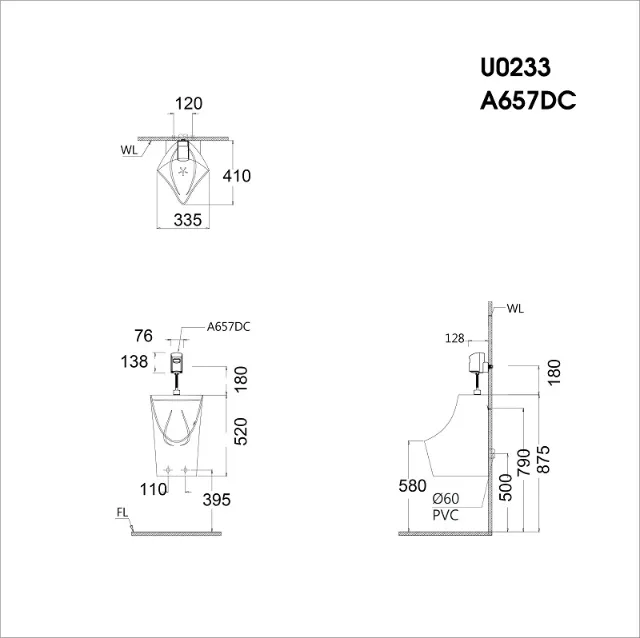 Xả tiểu cảm ứng Caesar A657DC-PW – ảnh 2