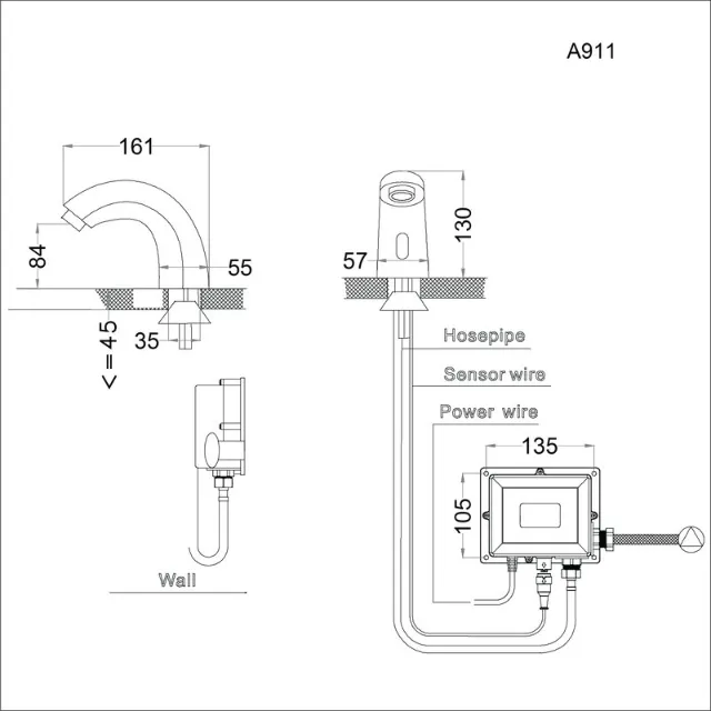 Vòi cảm ứng lavabo Caesar A911 – ảnh 2