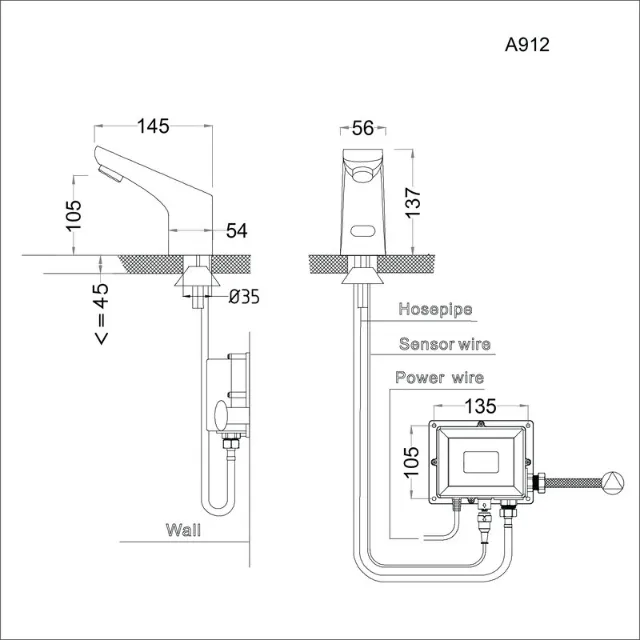 Vòi cảm ứng lavabo Caesar A912 – ảnh 2