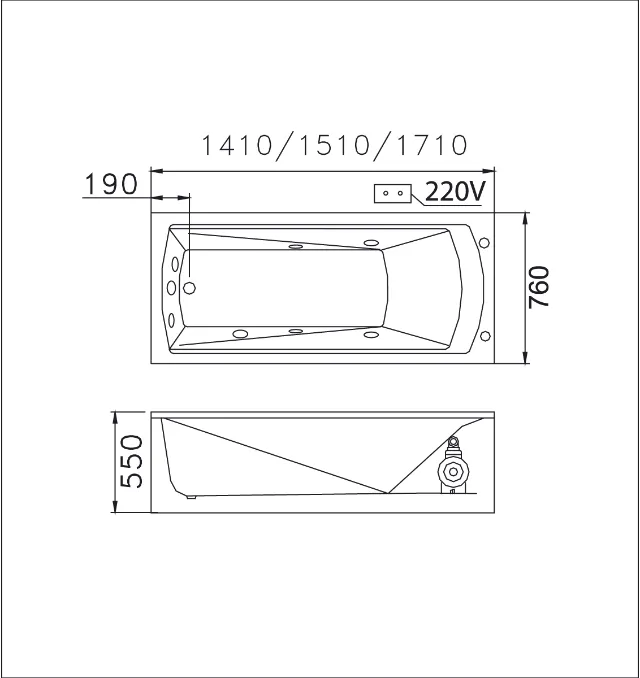 Bồn tắm nằm chân yếm Caesar AT0670L/R – ảnh 2