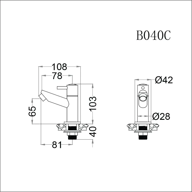 Vòi lavabo lạnh Caesar B040C – ảnh 2