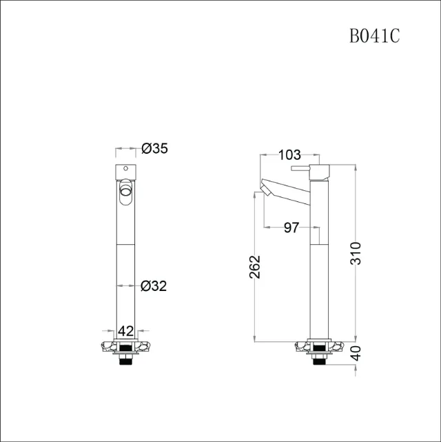 Vòi lavabo lạnh Caesar B041CU – ảnh 2