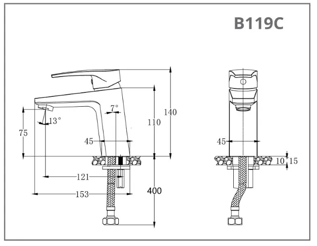 Vòi lavabo lạnh Caesar B119C – ảnh 2