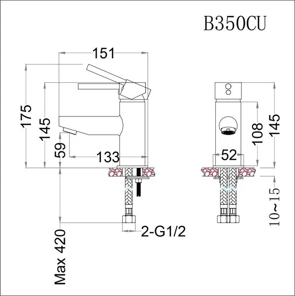 Vòi lavabo nóng lạnh Caesar B350CU – ảnh 2