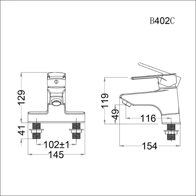 Vòi lavabo nóng lạnh Caesar B402CU – ảnh 2