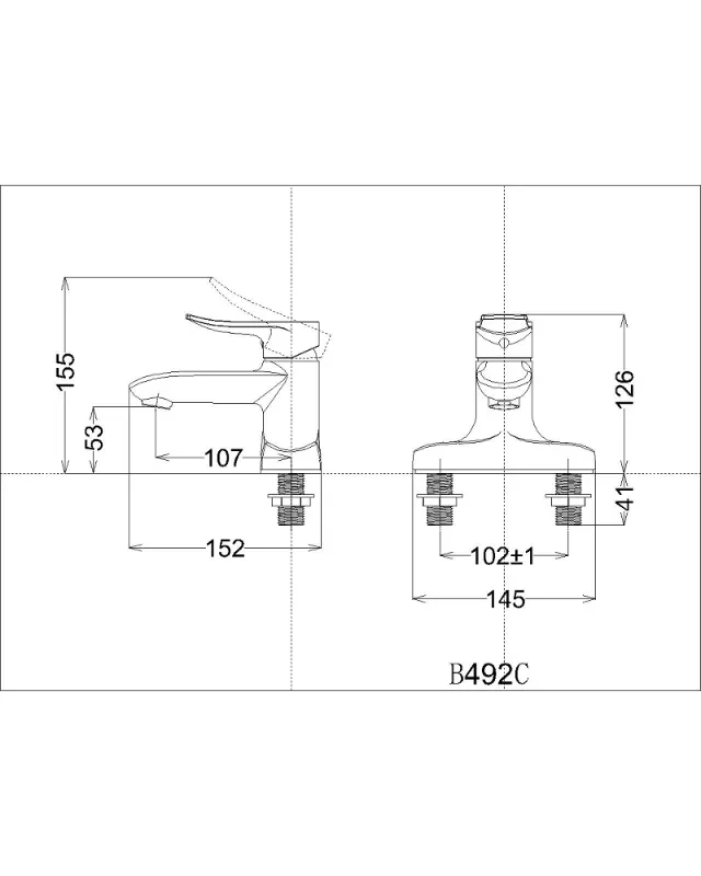 Vòi lavabo nóng lạnh Caesar B492CP – ảnh 2