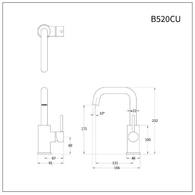 Vòi lavabo nóng lạnh Caesar B520CU – ảnh 2