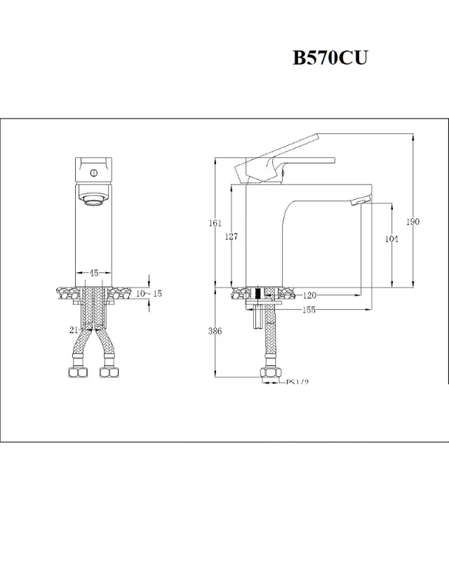Vòi lavabo nóng lạnh Caesar B570CU – ảnh 2
