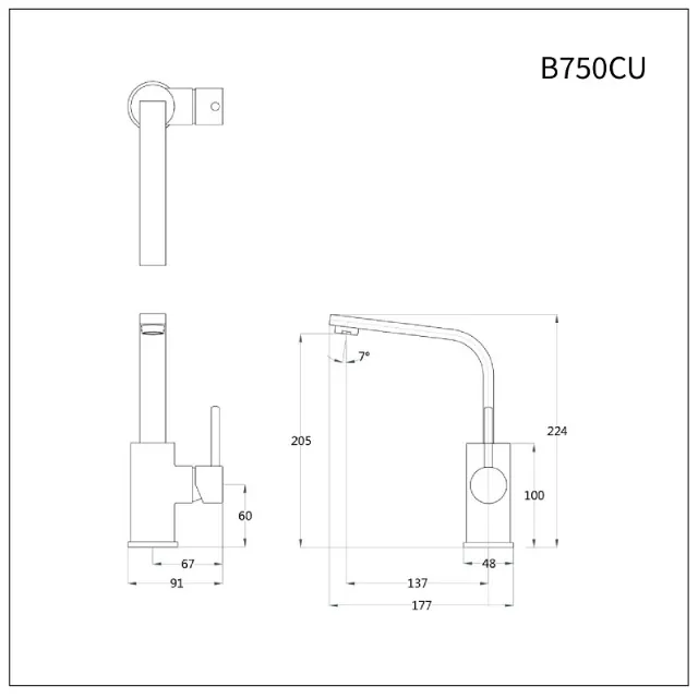 Vòi lavabo nóng lạnh Caesar B750CU – ảnh 2