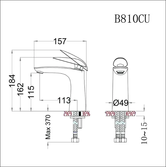 Vòi lavabo nóng lạnh Caesar B810CU – ảnh 2