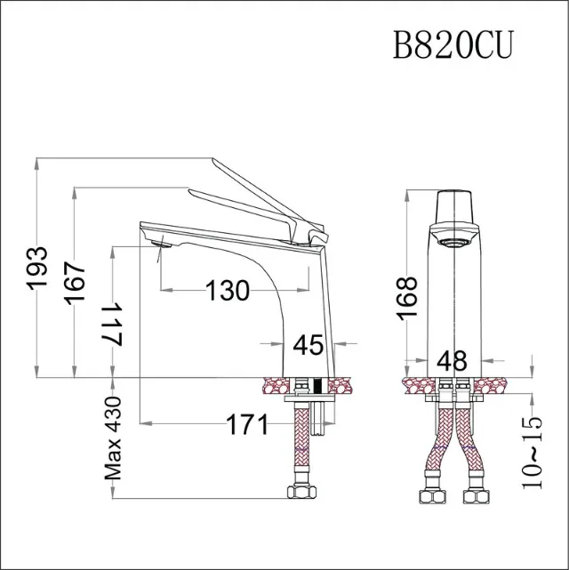 Vòi lavabo nóng lạnh Caesar B820CU – ảnh 2