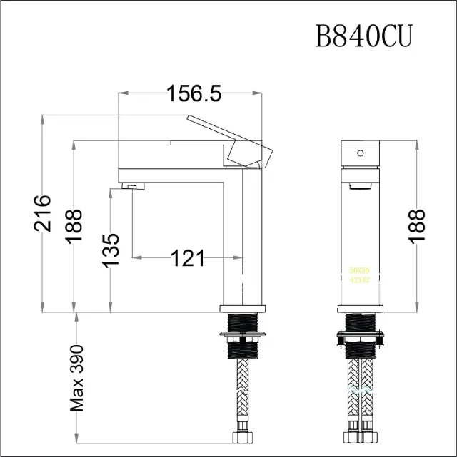 Vòi lavabo nóng lạnh Caesar B840CU – ảnh 2
