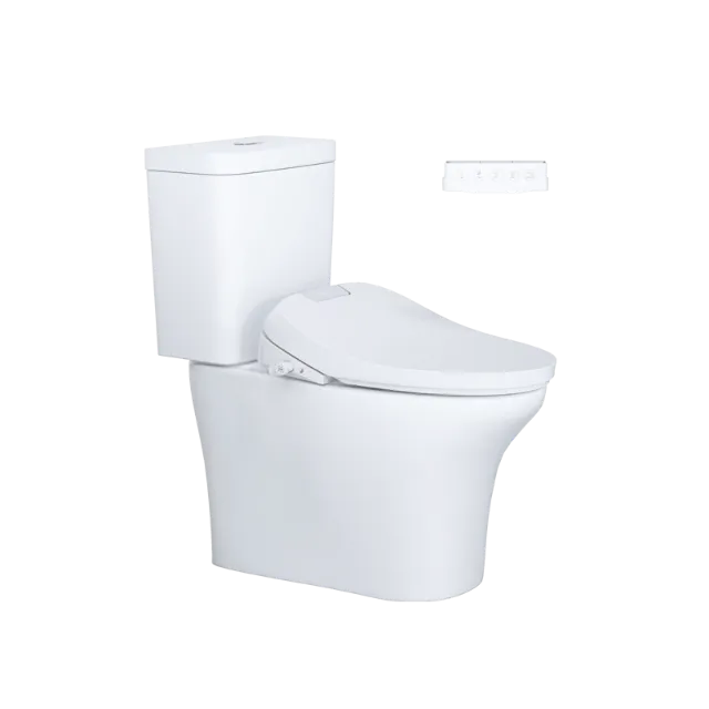 Bồn cầu hai khối kết hợp nắp thông minh Caesar CD1341 + TAF610H