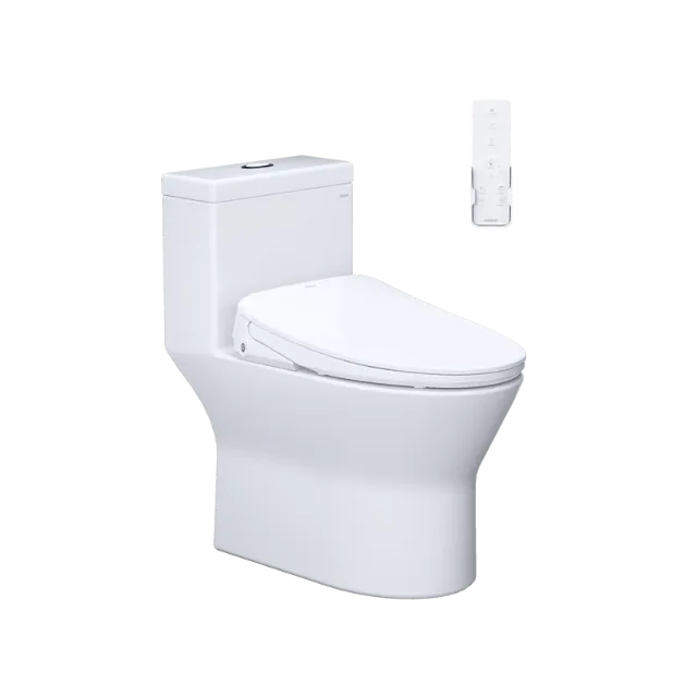 Bồn cầu một khối kết hợp với nắp điện tử Caesar C1374F + TAF710H
