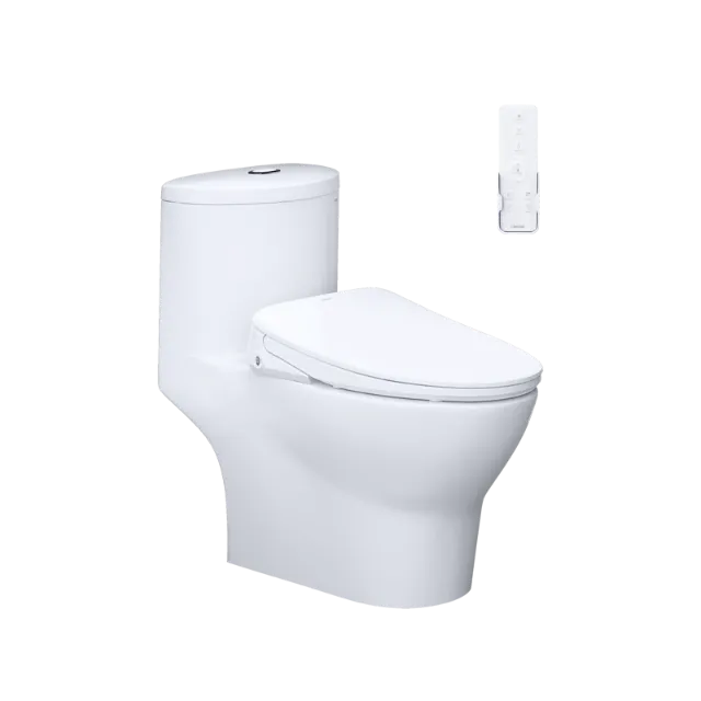 Bồn cầu một khối kết hợp với nắp điện tử Caesar C1375F + TAF710H