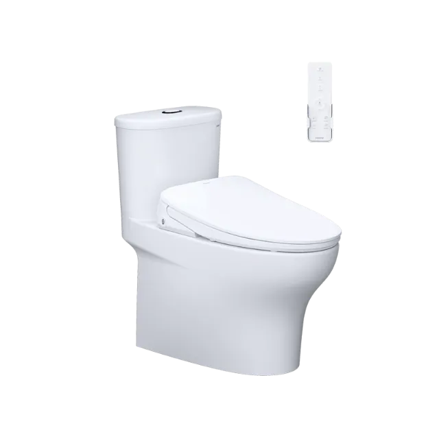 Bồn cầu một khối kết hợp nắp điện tử Caesar C1394F + TAF710H