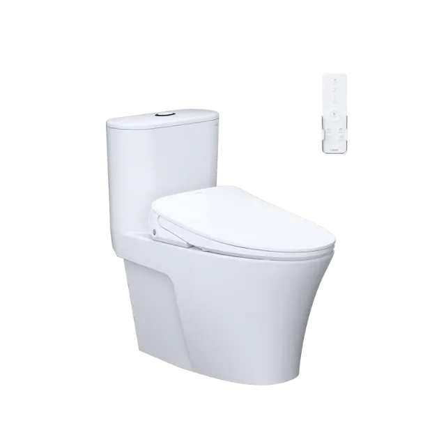 Bồn cầu một khối kết hợp nắp điện tử Caesar C1395F + TAF710H