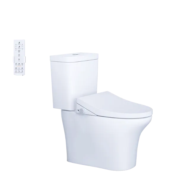 Bồn cầu hai khối kết hợp nắp thông minh Caesar CD1341 + TAF512H
