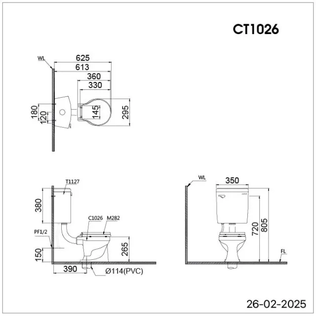 Bồn cầu trẻ em - hai khối Caesar CT1026 – ảnh 2