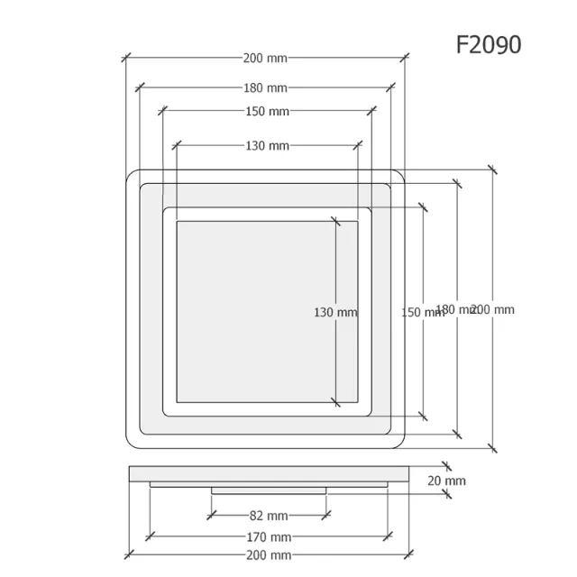 Phễu thoát sàn Caesar F2090 – ảnh 2