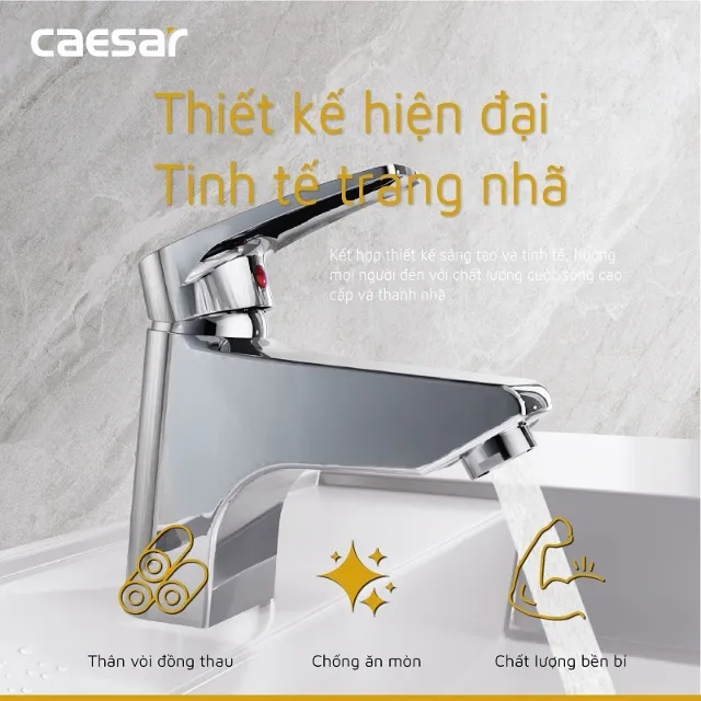 Vòi lavabo nóng lạnh Caesar B400CU – ảnh 3