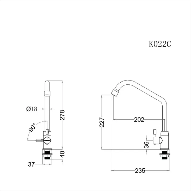 Vòi bếp lạnh Caesar K022C – ảnh 2