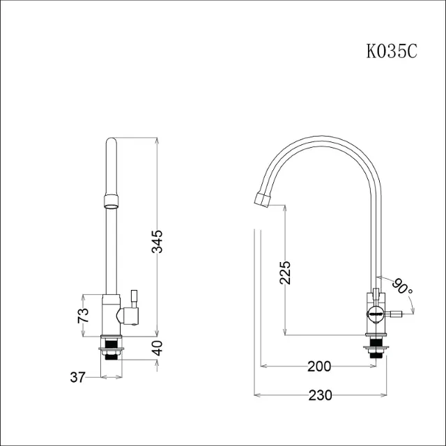 Vòi bếp lạnh Caesar K035C – ảnh 2