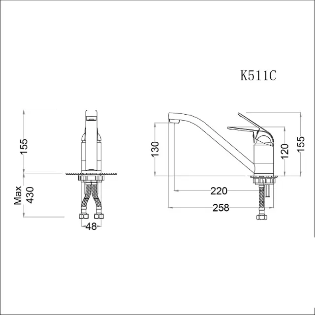 Vòi bếp nóng lạnh Caesar K511C – ảnh 2