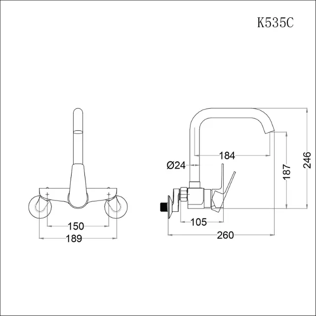 Vòi bếp nóng lạnh Caesar K535C – ảnh 2