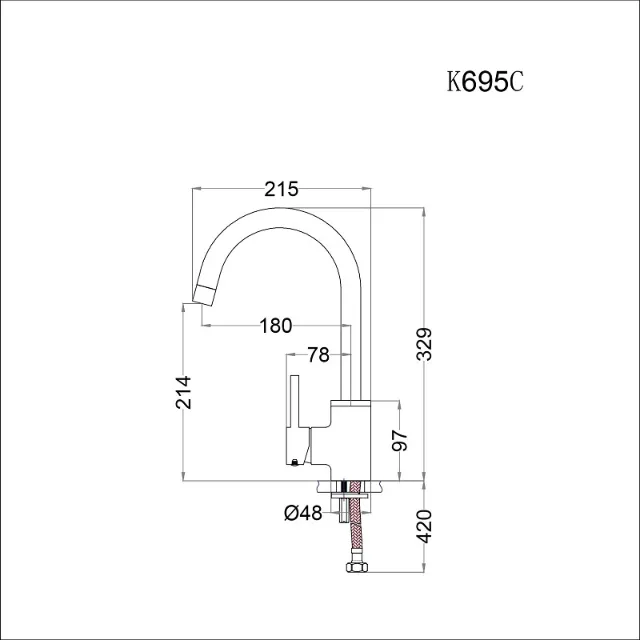 Vòi bếp nóng lạnh Caesar K695C – ảnh 2