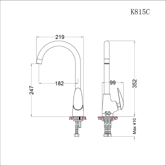Vòi bếp nóng lạnh Caesar K815C – ảnh 2