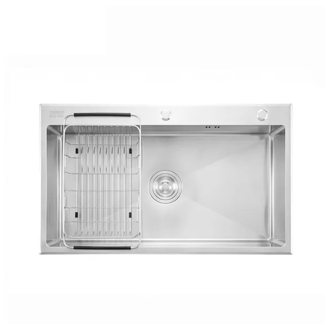 Chậu rửa chén inox 1 hộc mài vát cạnh Caesar KSH01H082SE