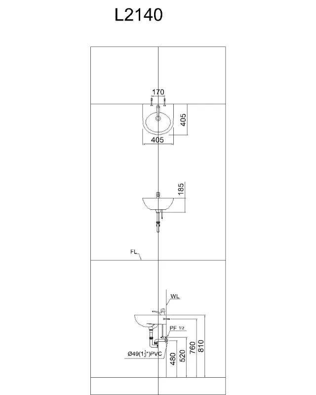Lavabo treo Caesar L2140 – ảnh 2