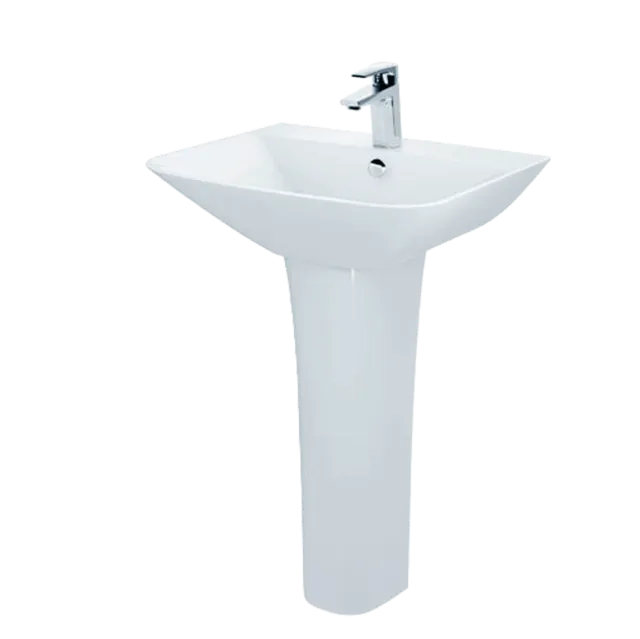 Lavabo Caesar L2355 + P2445: chậu treo tường bền, dễ lắp
