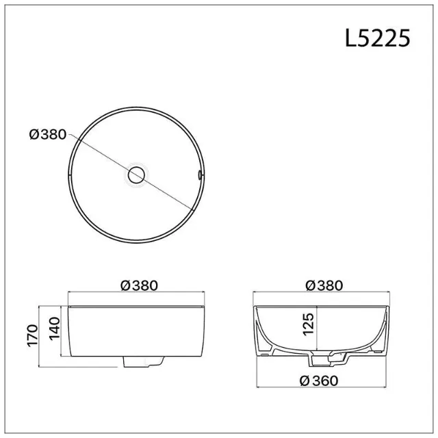 Lavabo đặt trên bàn Caesar L5225 – ảnh 2