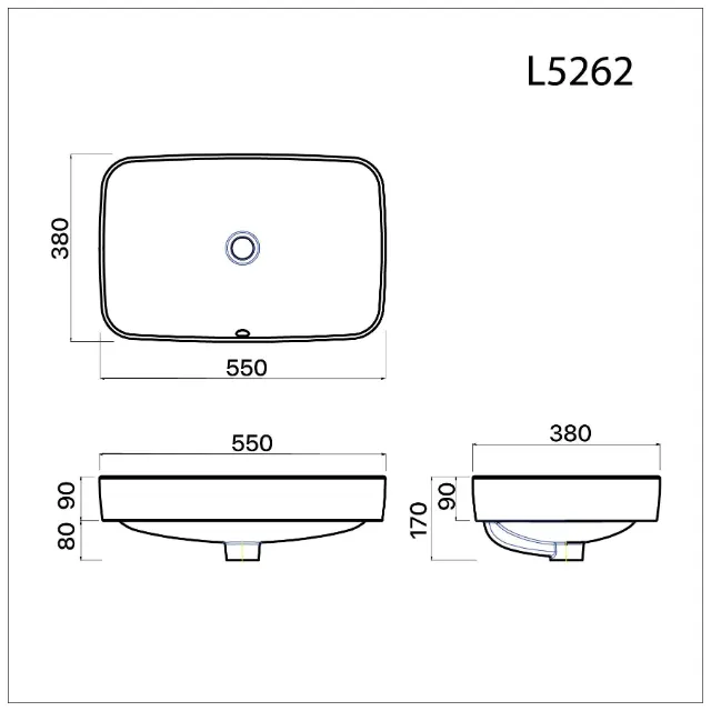 Lavabo đặt trên bàn Caesar L5262 – ảnh 2