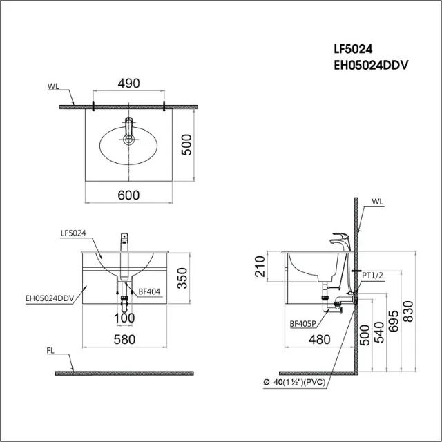 Lavabo dương bàn Caesar LF5024 – ảnh 2