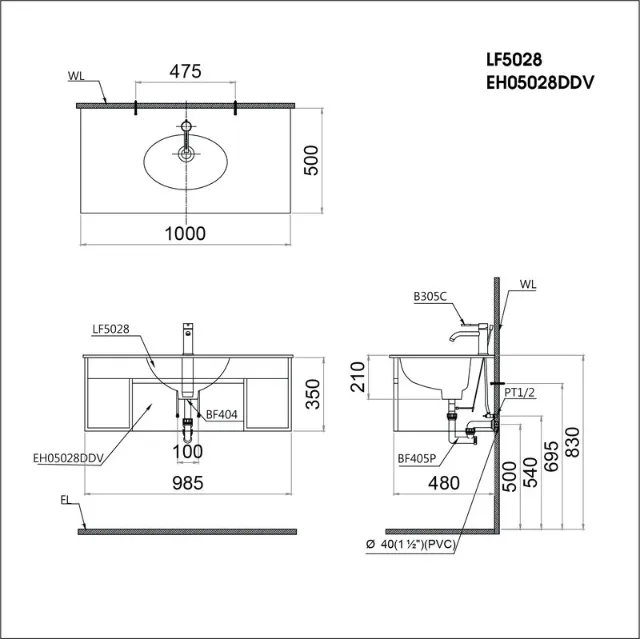Lavabo dương bàn Caesar LF5028 – ảnh 2