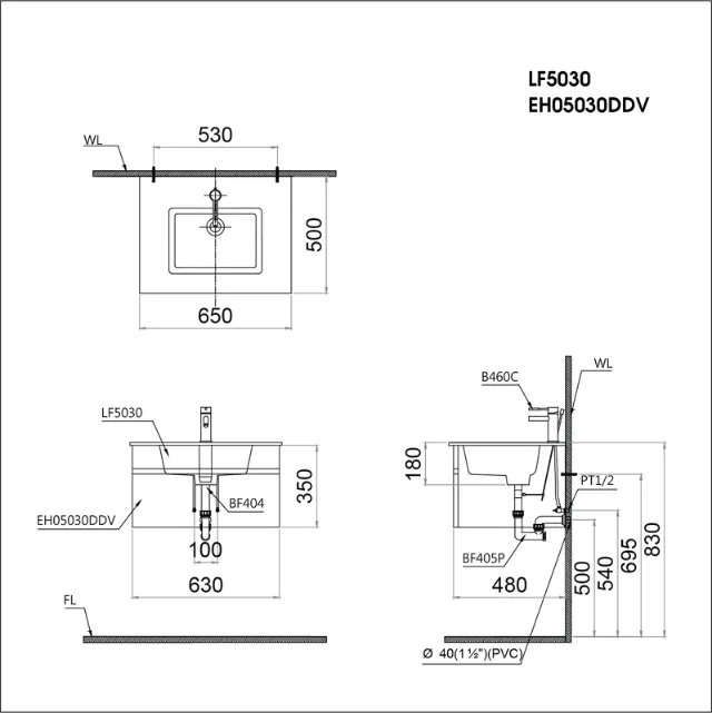 Lavabo dương bàn Caesar LF5030 – ảnh 2