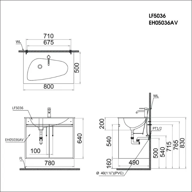Lavabo dương bàn Caesar LF5036 – ảnh 2