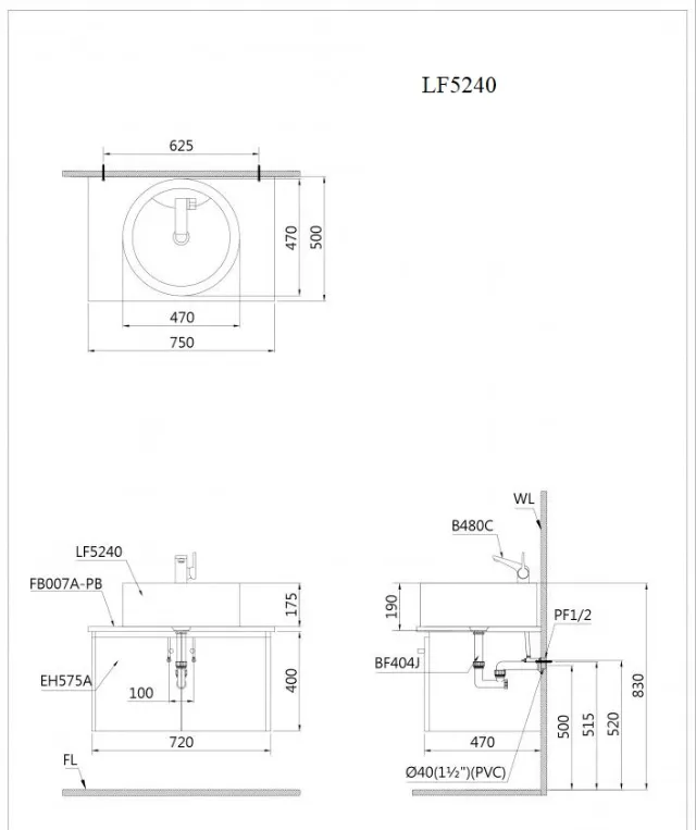 Lavabo đặt trên bàn Caesar LF5240 – ảnh 2