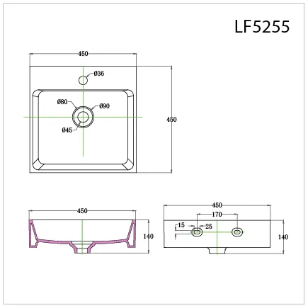 Lavabo đặt trên bàn Caesar LF5255 – ảnh 2
