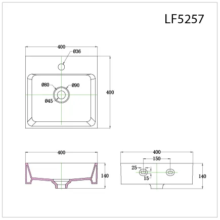 Lavabo đặt trên bàn Caesar LF5257 – ảnh 2