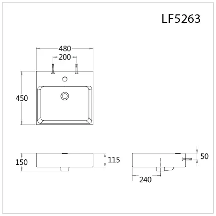 Lavabo đặt trên bàn Caesar LF5263 – ảnh 2